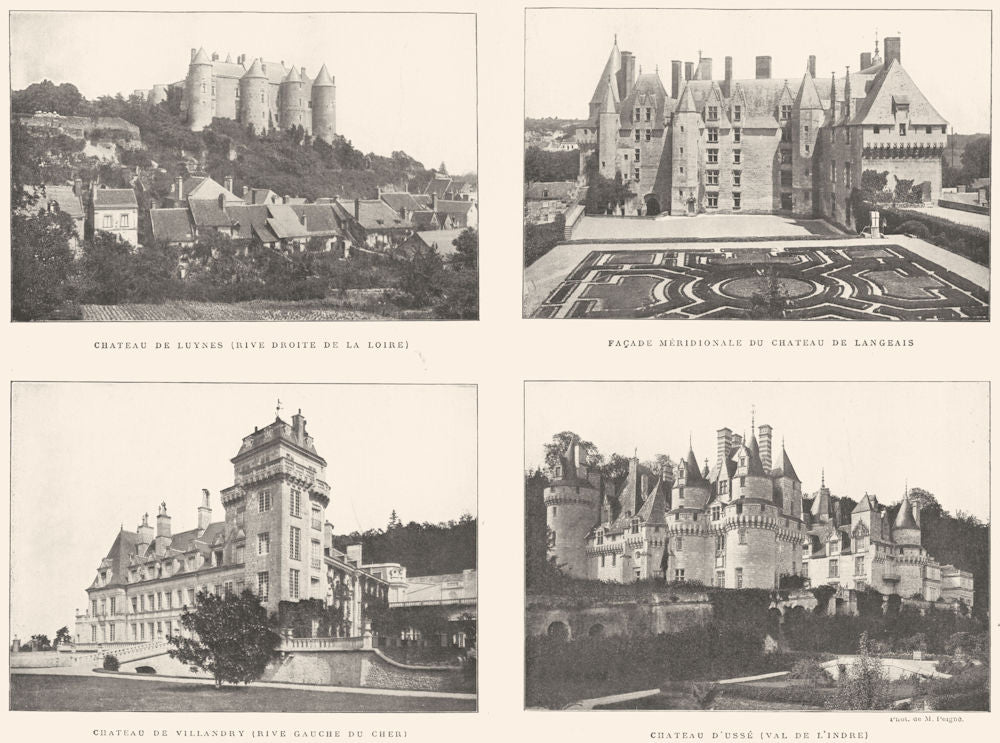 CHATEAUX TOURAINE.Luynes(Loire);Langeais;Villandry(Cher);Ussé(Indre) 1900